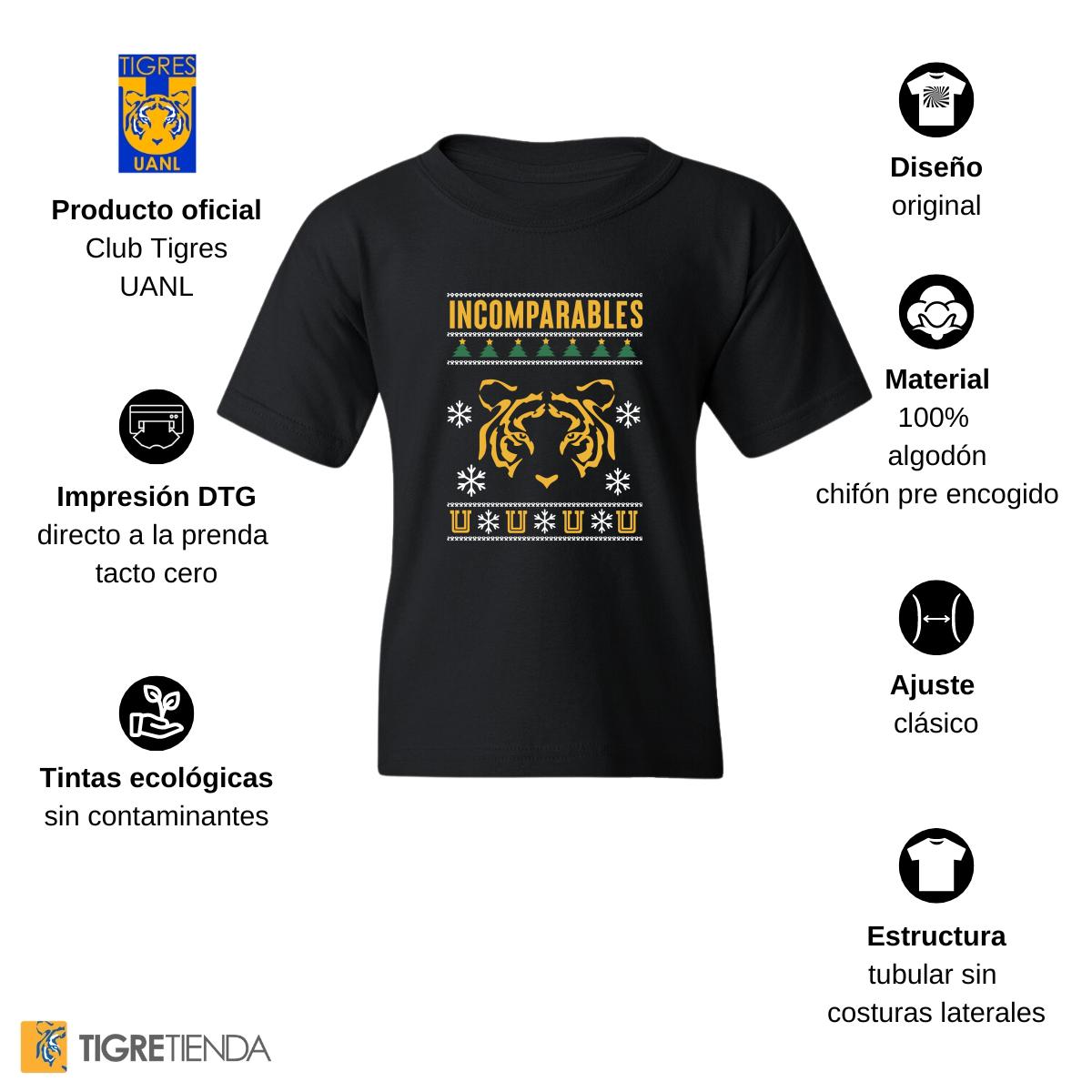 Playera Niños Tigres UANL Navideña Incomparables