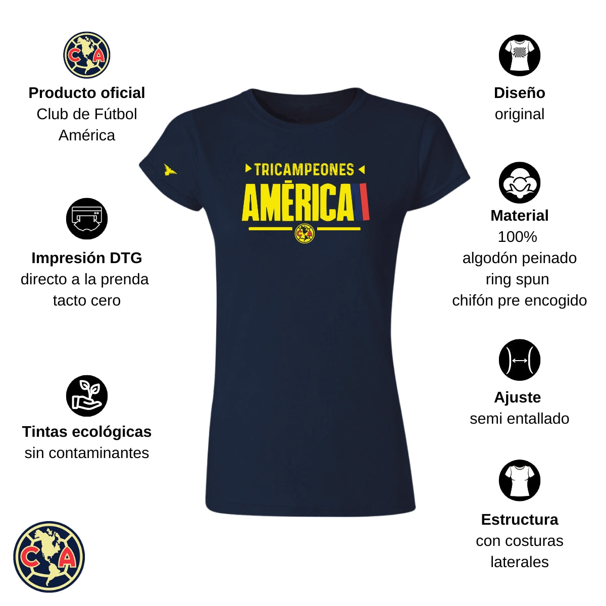 Playera Mujer América Tricampeón