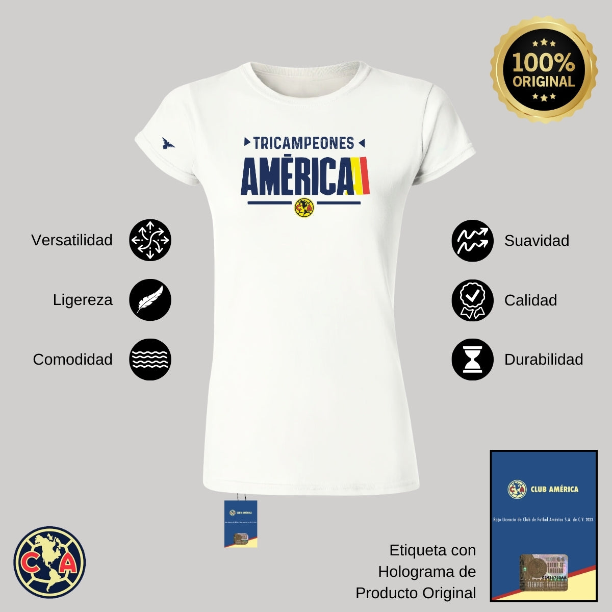 Playera Mujer América Tricampeón