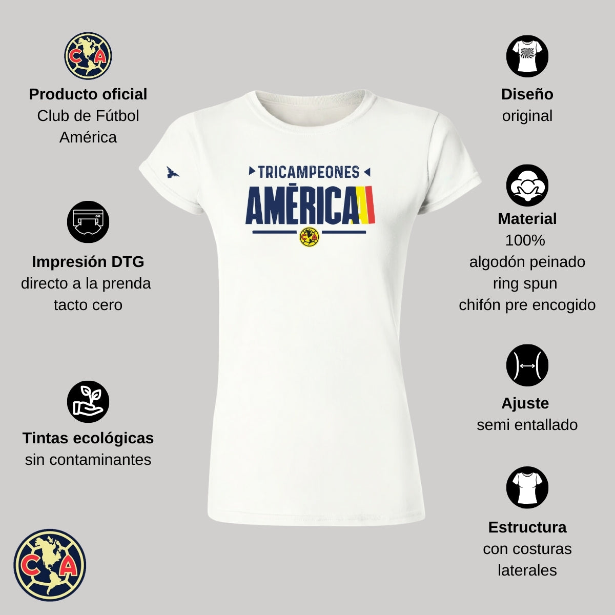 Playera Mujer América Tricampeón