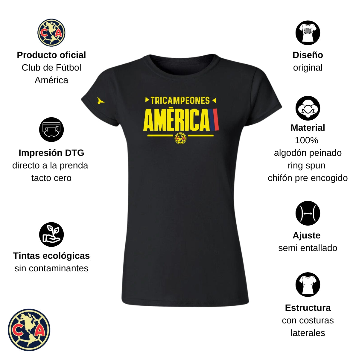 Playera Mujer América Tricampeón