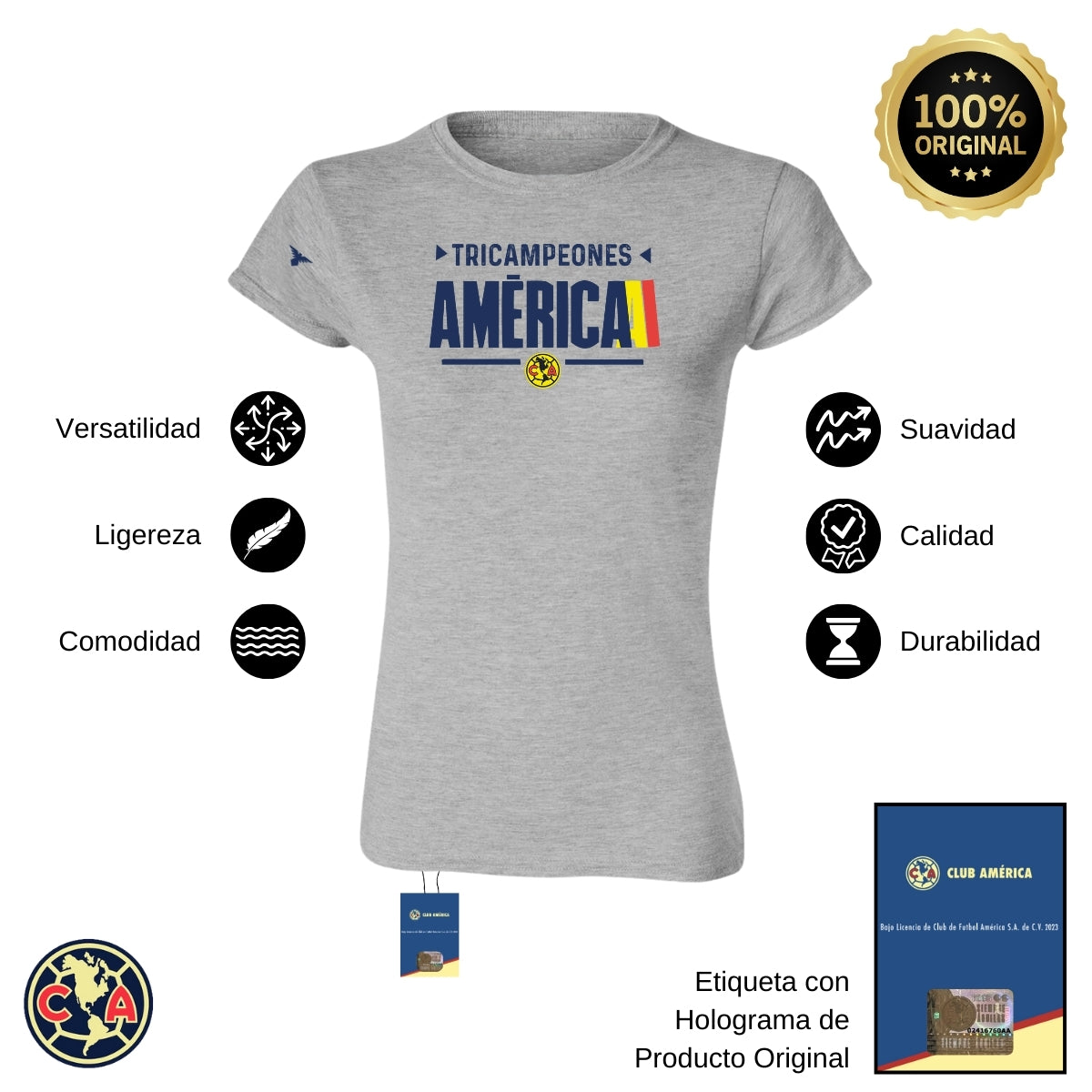 Playera Mujer América Tricampeón