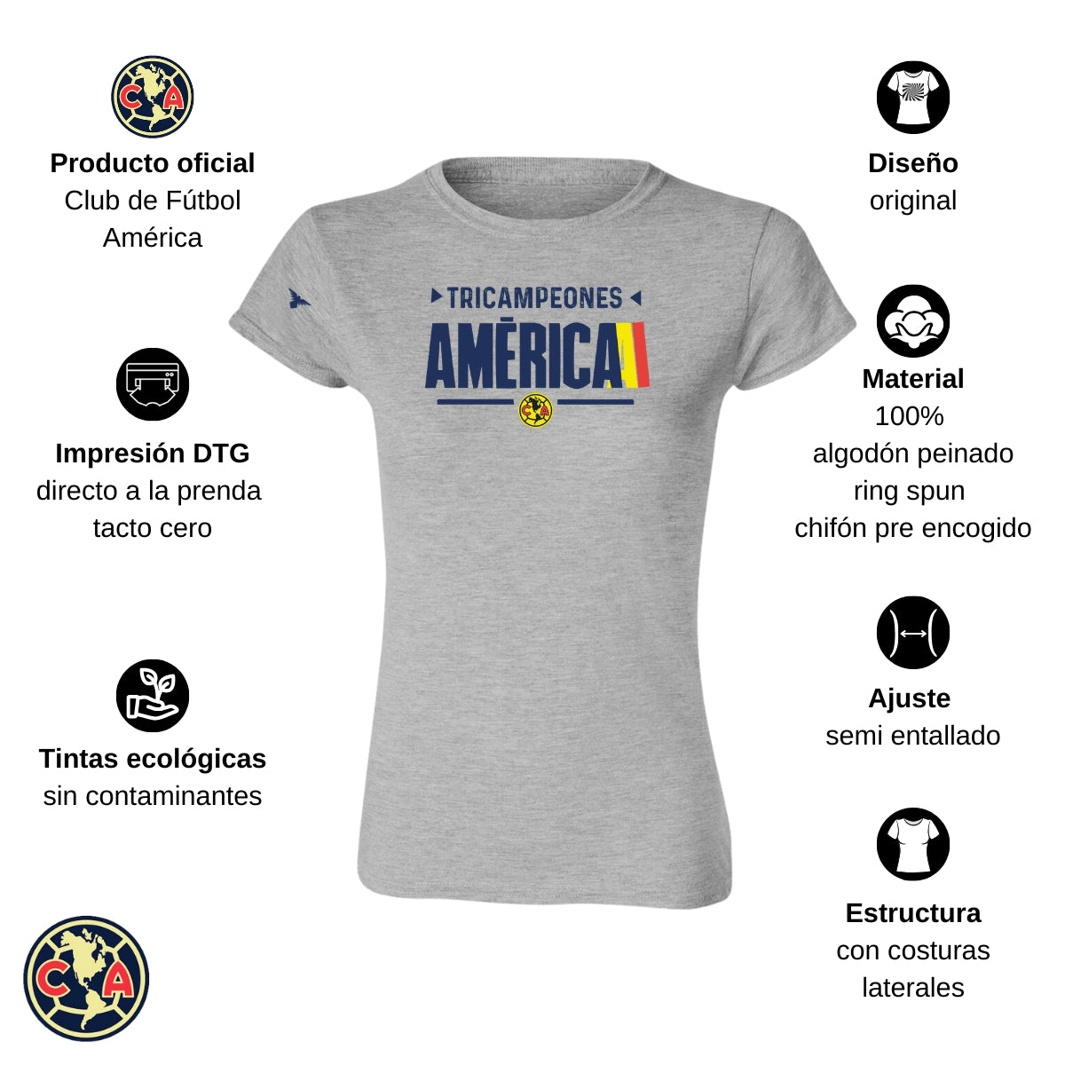 Playera Mujer América Tricampeón