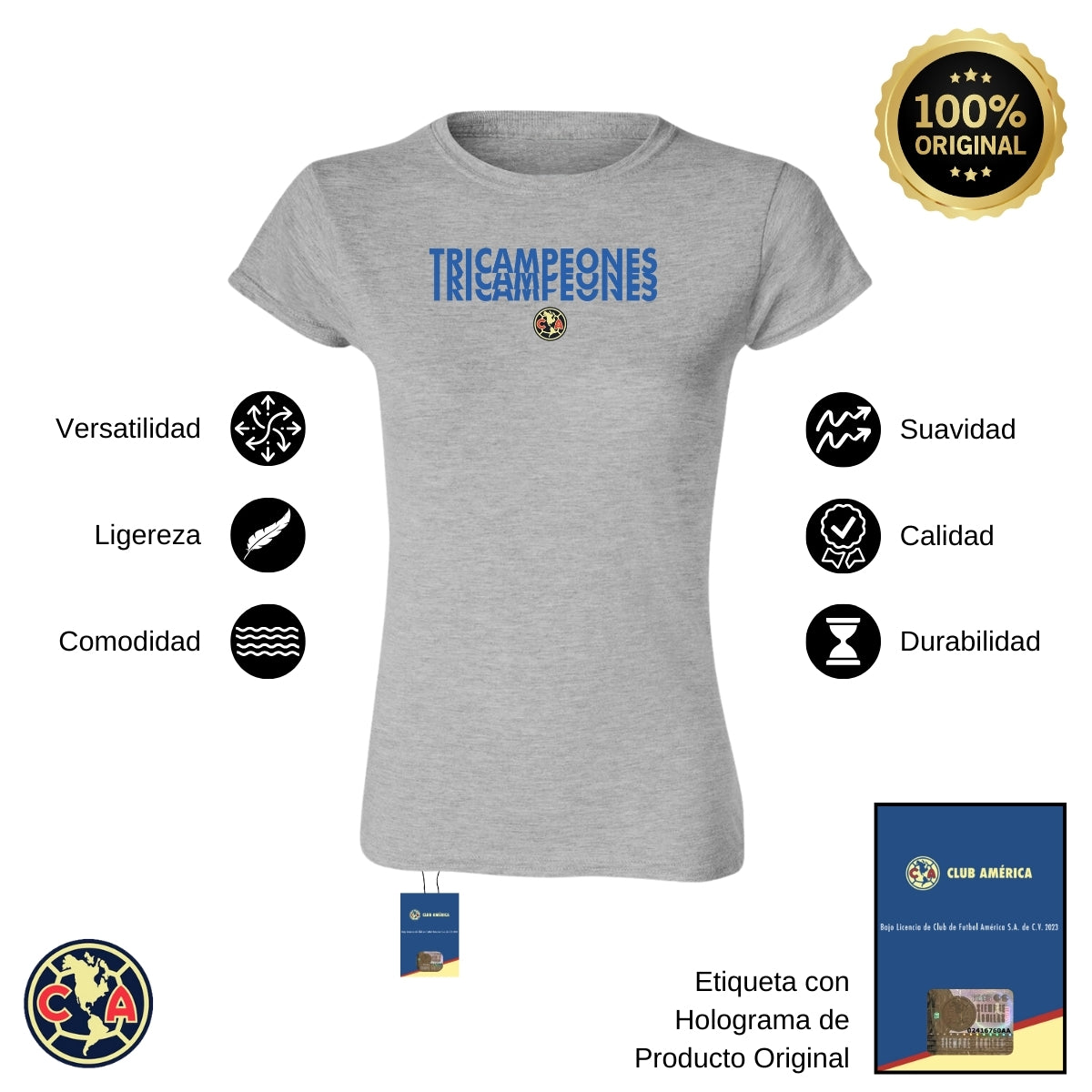 Playera Mujer América Tricampeones