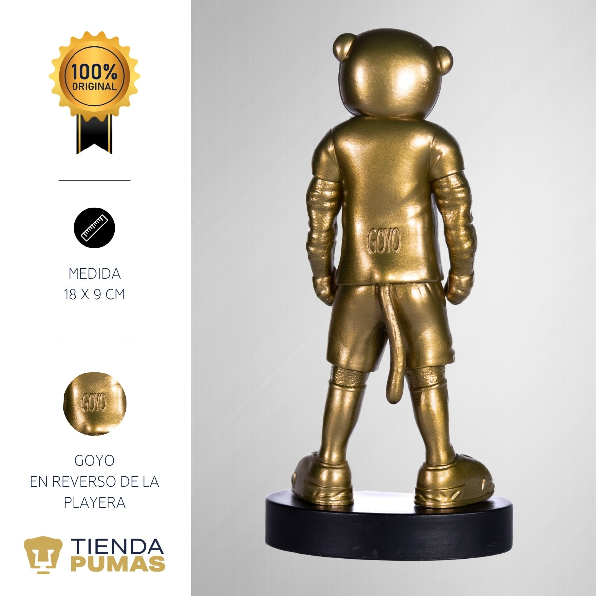Figura Coleccionable Pumas UNAM Goyo Dorado 70 Aniversario