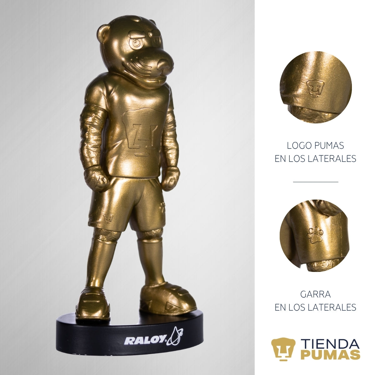 Figura Coleccionable Pumas UNAM Goyo Dorado 70 Aniversario