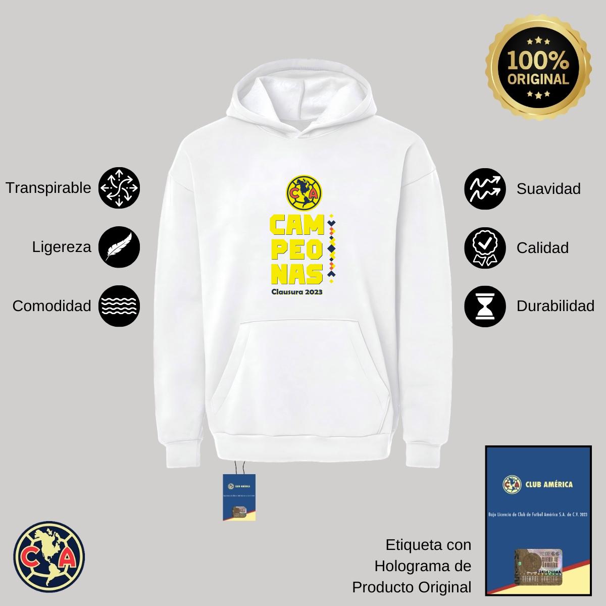 Sudadera Hombre Hoodie Pro Dry América Campeonas Cl 2023