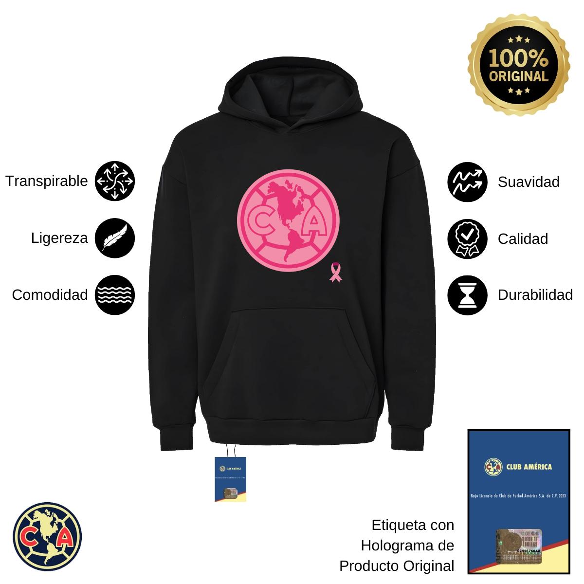 Sudadera Hombre Hoodie Pro Dry América Logo Rosa