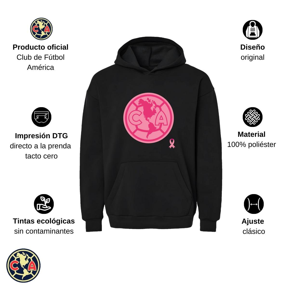 Sudadera Hombre Hoodie Pro Dry América Logo Rosa