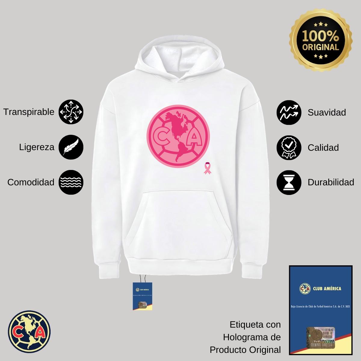 Sudadera Hombre Hoodie Pro Dry América Logo Rosa