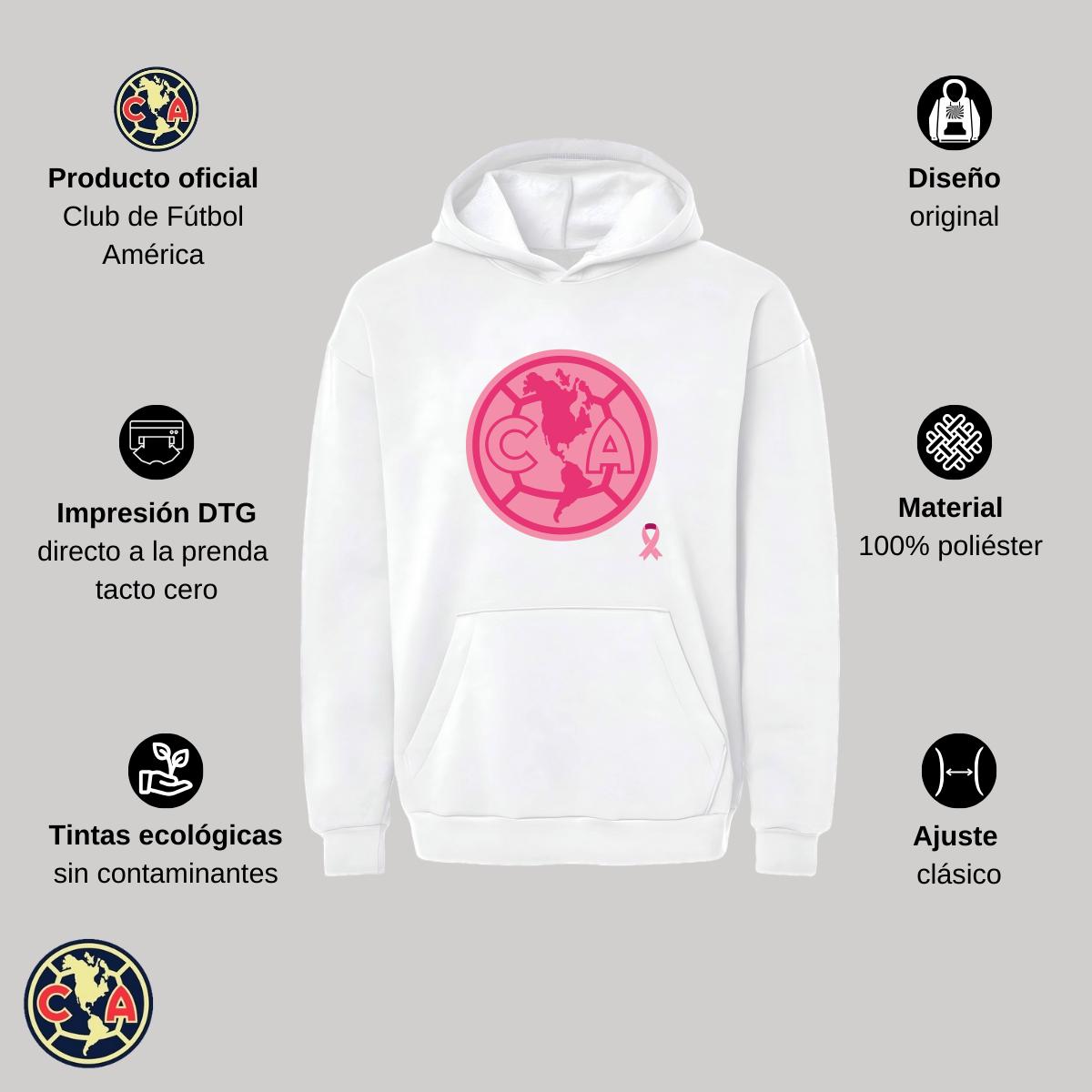 Sudadera Hombre Hoodie Pro Dry América Logo Rosa