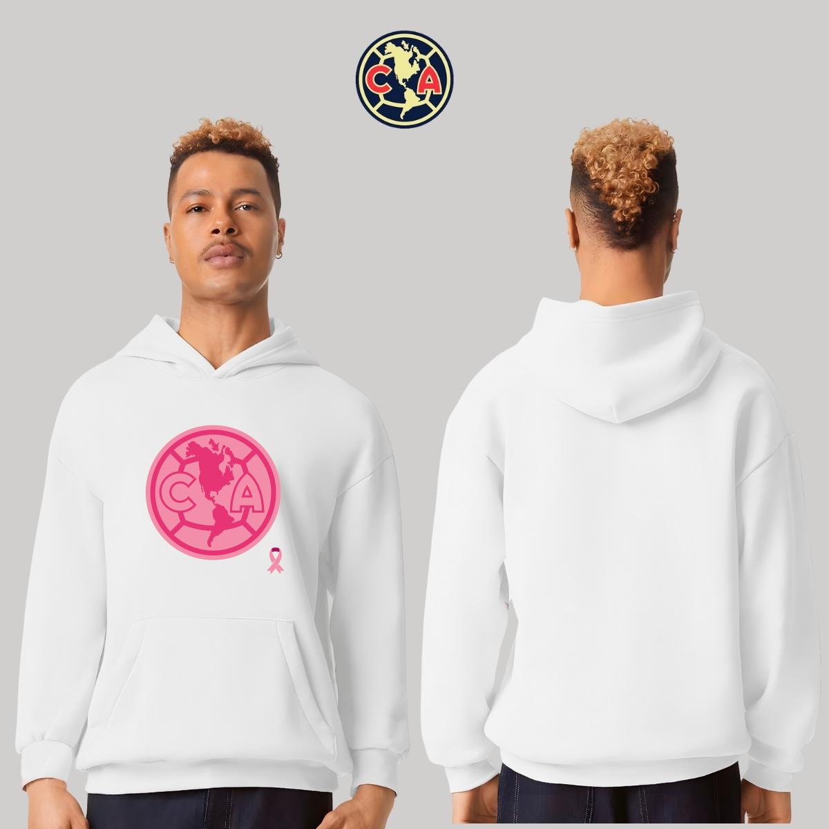 Sudadera Hombre Hoodie Pro Dry América Logo Rosa