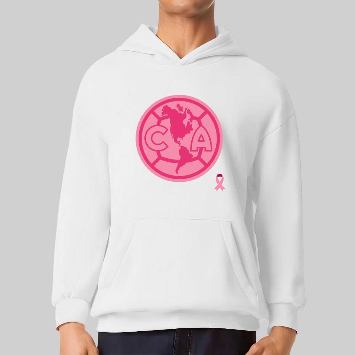 Sudadera Hombre Hoodie Pro Dry América Logo Rosa