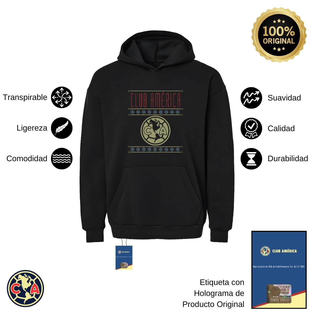 Sudadera Hombre Hoodie Pro Dry América Navideña