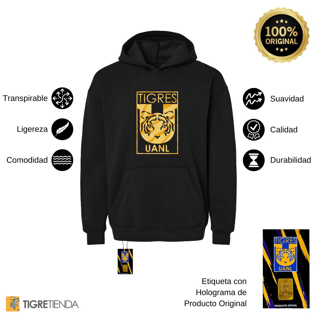 Sudadera Mujer Hoodie Pro Dry Tigres UANL Escudo