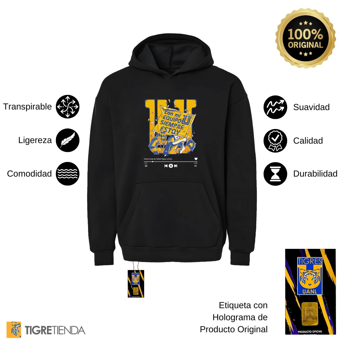 Sudadera Mujer Hoodie Pro Dry Tigres UANL Con mi equipo