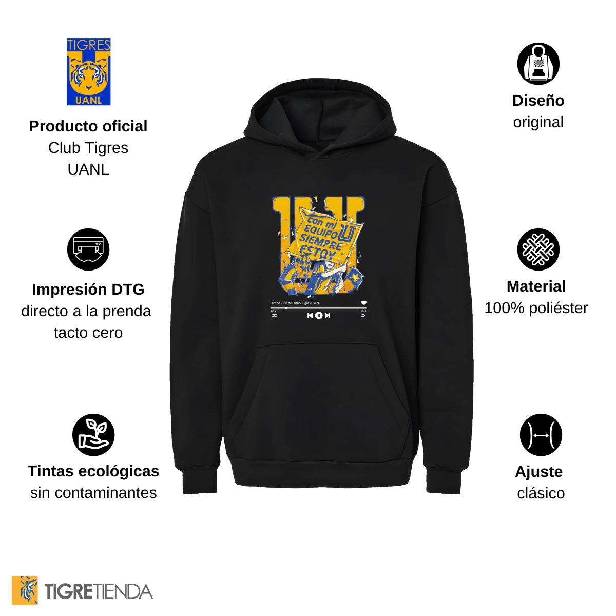 Sudadera Mujer Hoodie Pro Dry Tigres UANL Con mi equipo