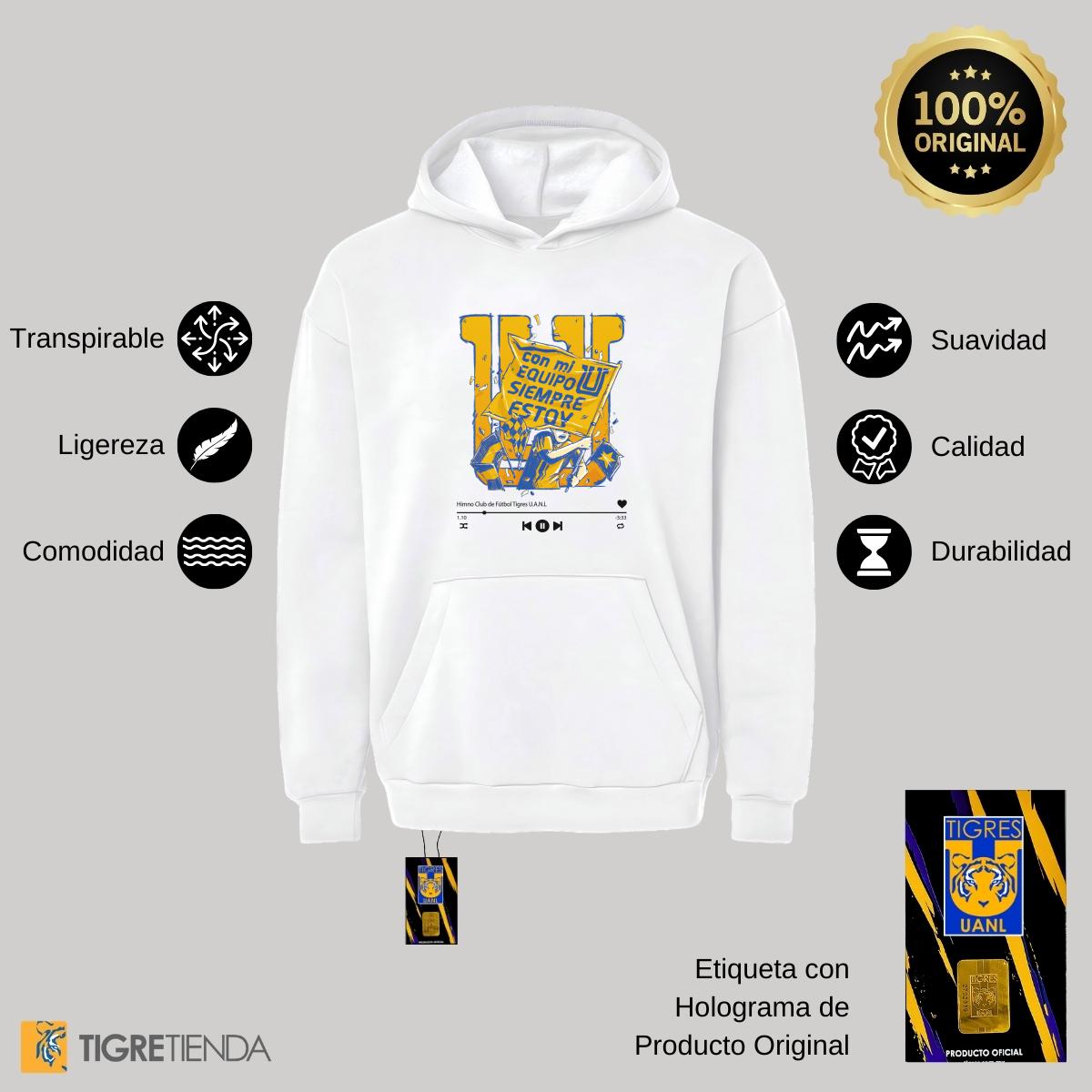 Sudadera Mujer Hoodie Pro Dry Tigres UANL Con mi equipo