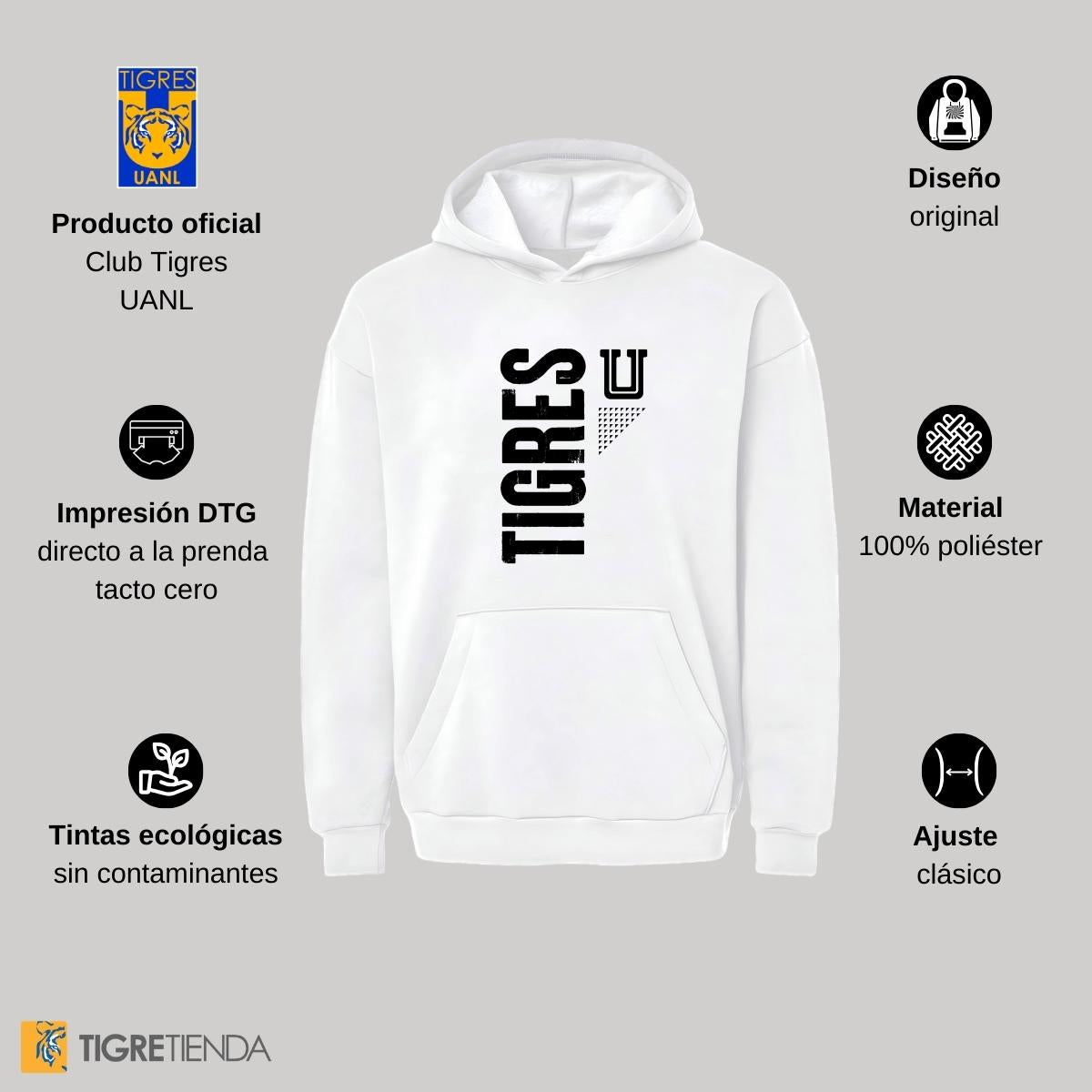 Sudadera Mujer Hoodie Pro Dry Tigres UANL U Tigres Vertical