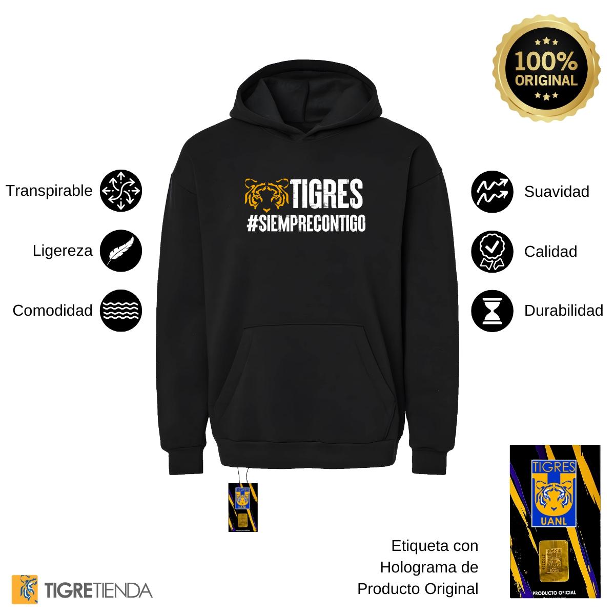 Sudadera Mujer Hoodie Pro Dry Tigres UANL Siempre contigo