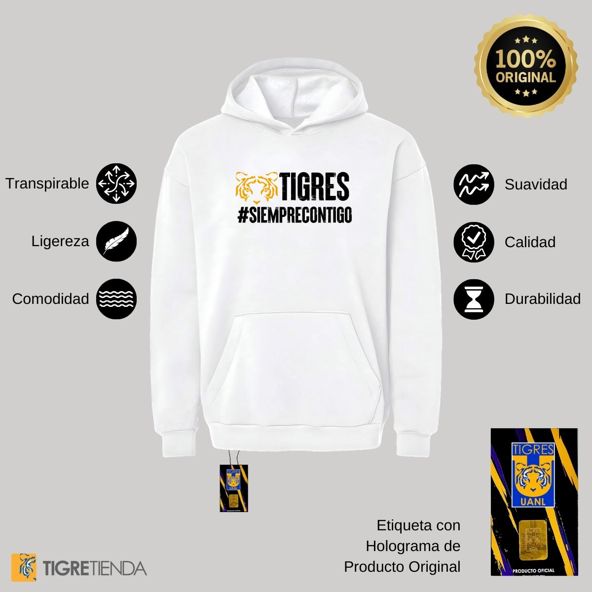 Sudadera Mujer Hoodie Pro Dry Tigres UANL Siempre contigo