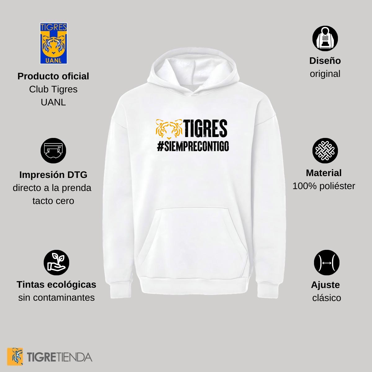 Sudadera Mujer Hoodie Pro Dry Tigres UANL Siempre contigo