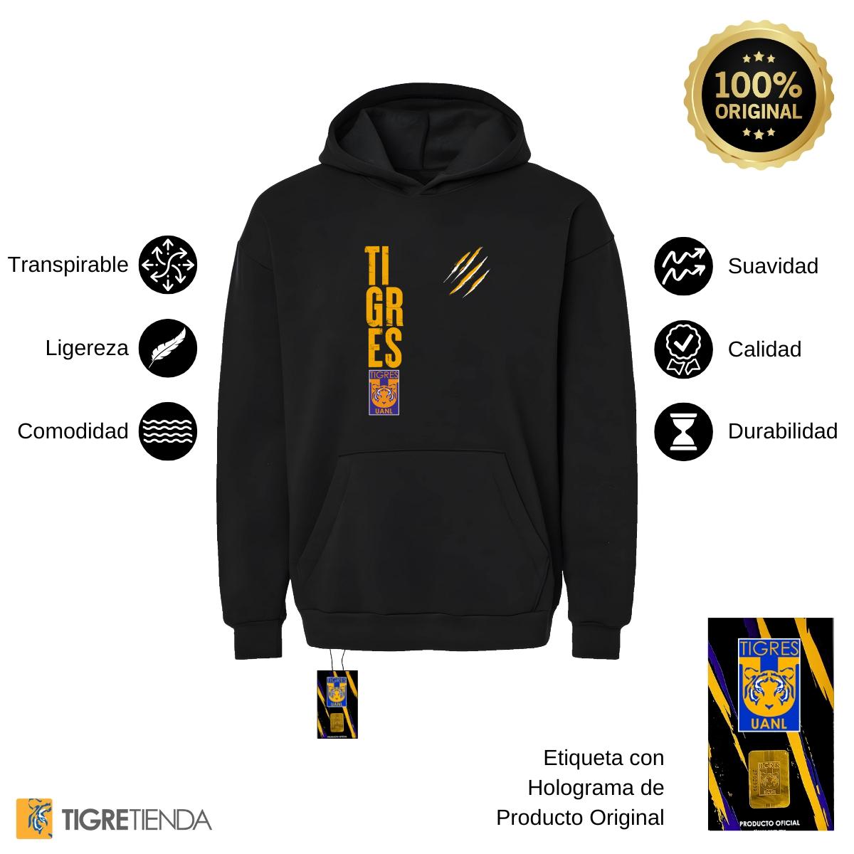 Sudadera Mujer Hoodie Pro Dry Tigres UANL Tigres Rayas