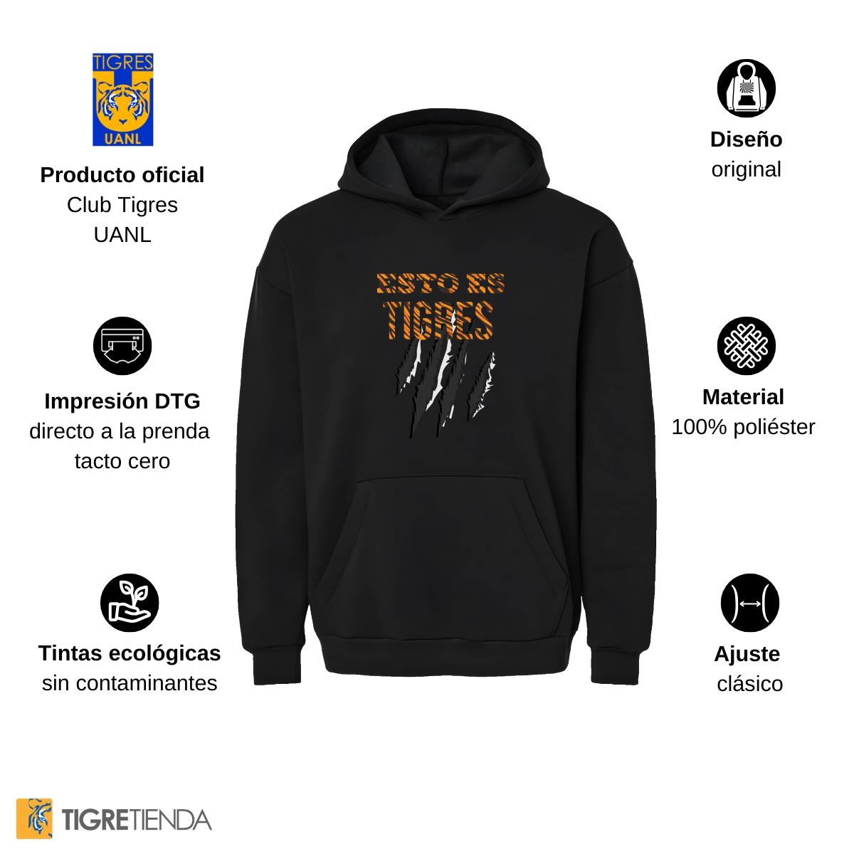 Sudadera Mujer Hoodie Pro Dry Tigres UANL Esto es Tigres Zarpazo