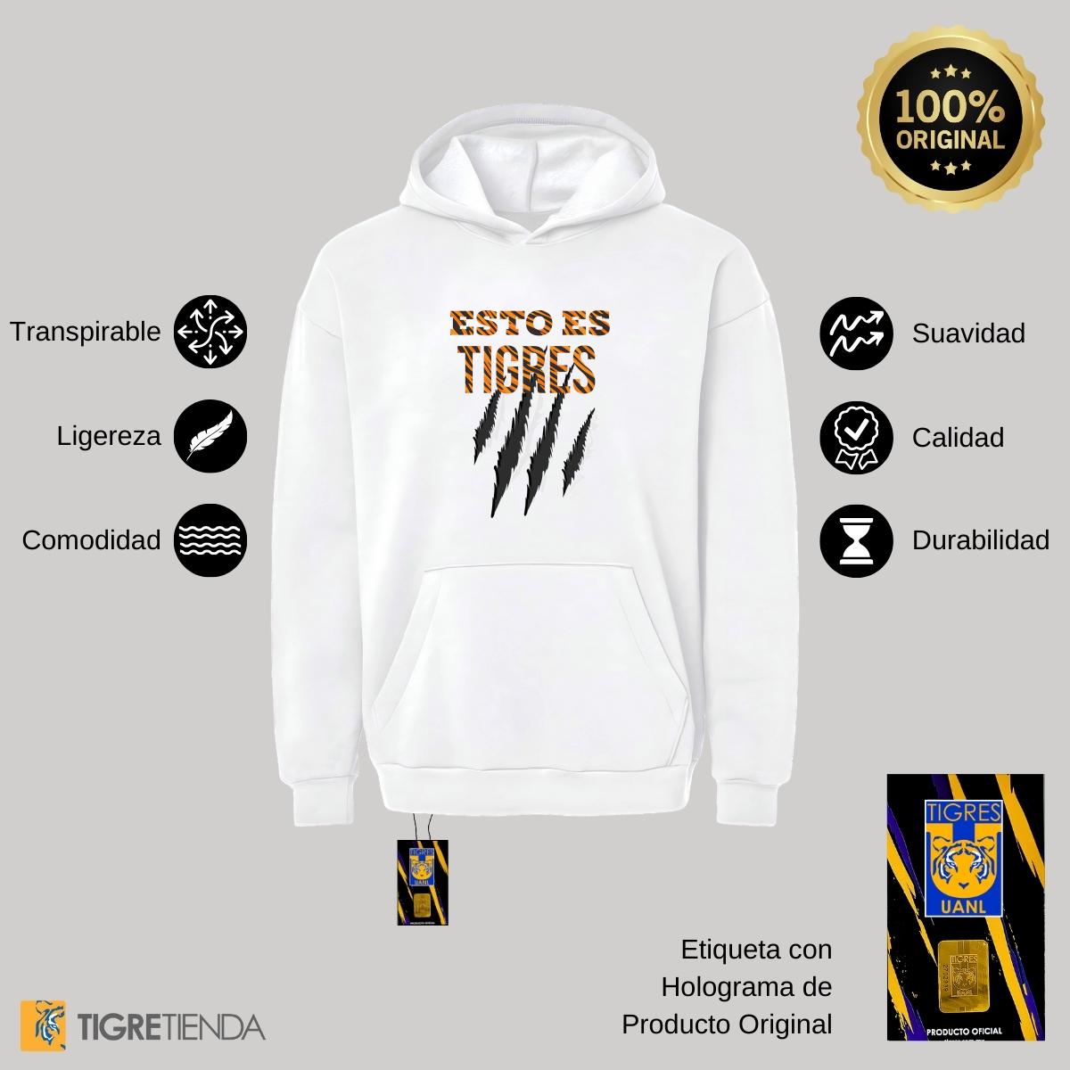 Sudadera Mujer Hoodie Pro Dry Tigres UANL Esto es Tigres Zarpazo