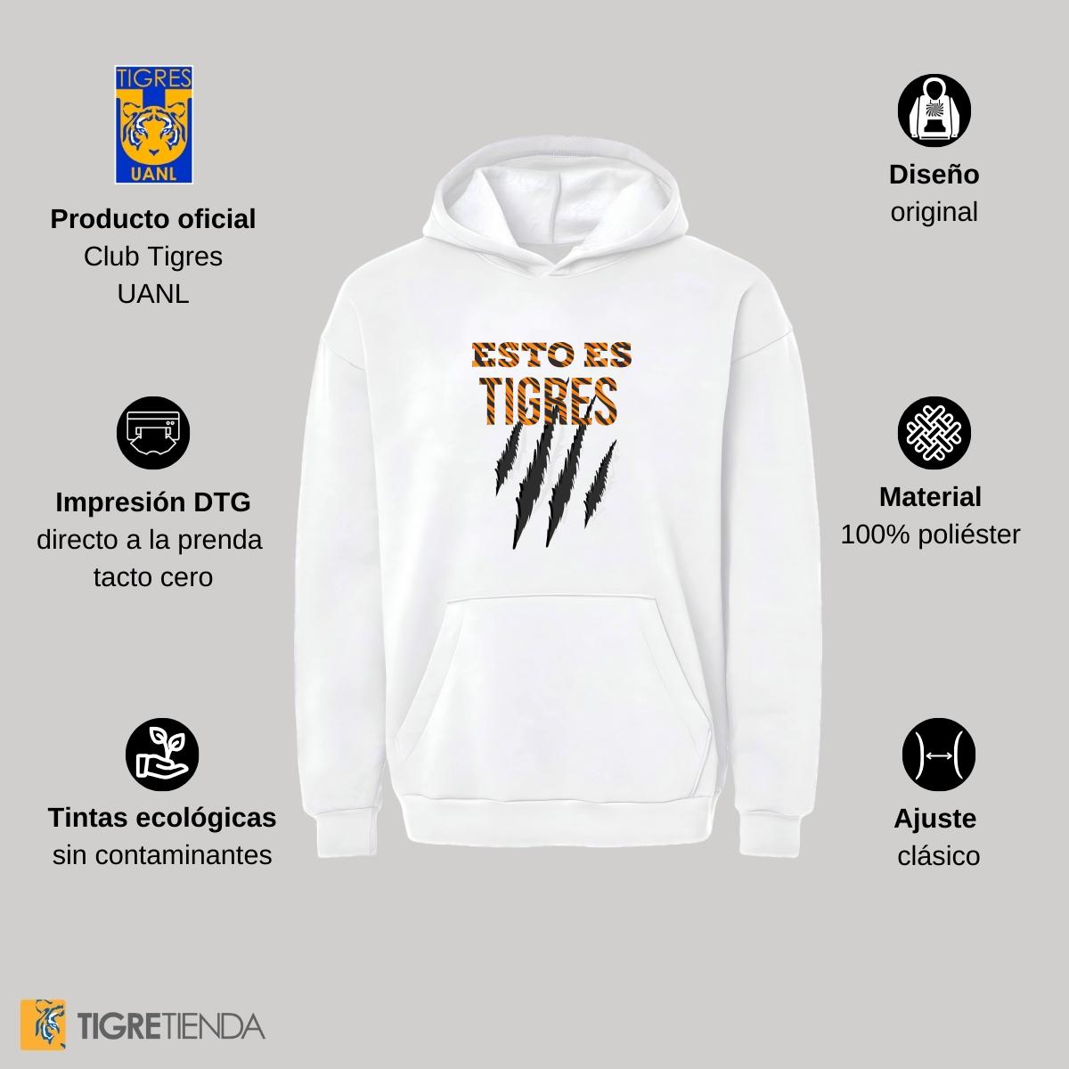 Sudadera Mujer Hoodie Pro Dry Tigres UANL Esto es Tigres Zarpazo