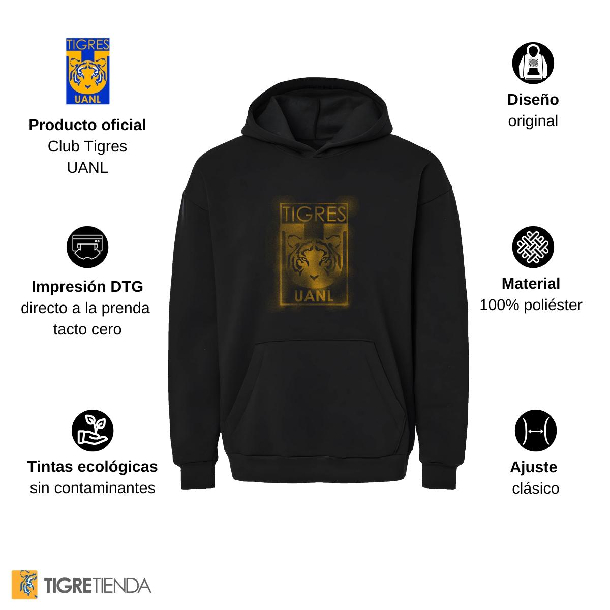 Sudadera Mujer Hoodie Pro Dry Tigres UANL Escudo difuminado