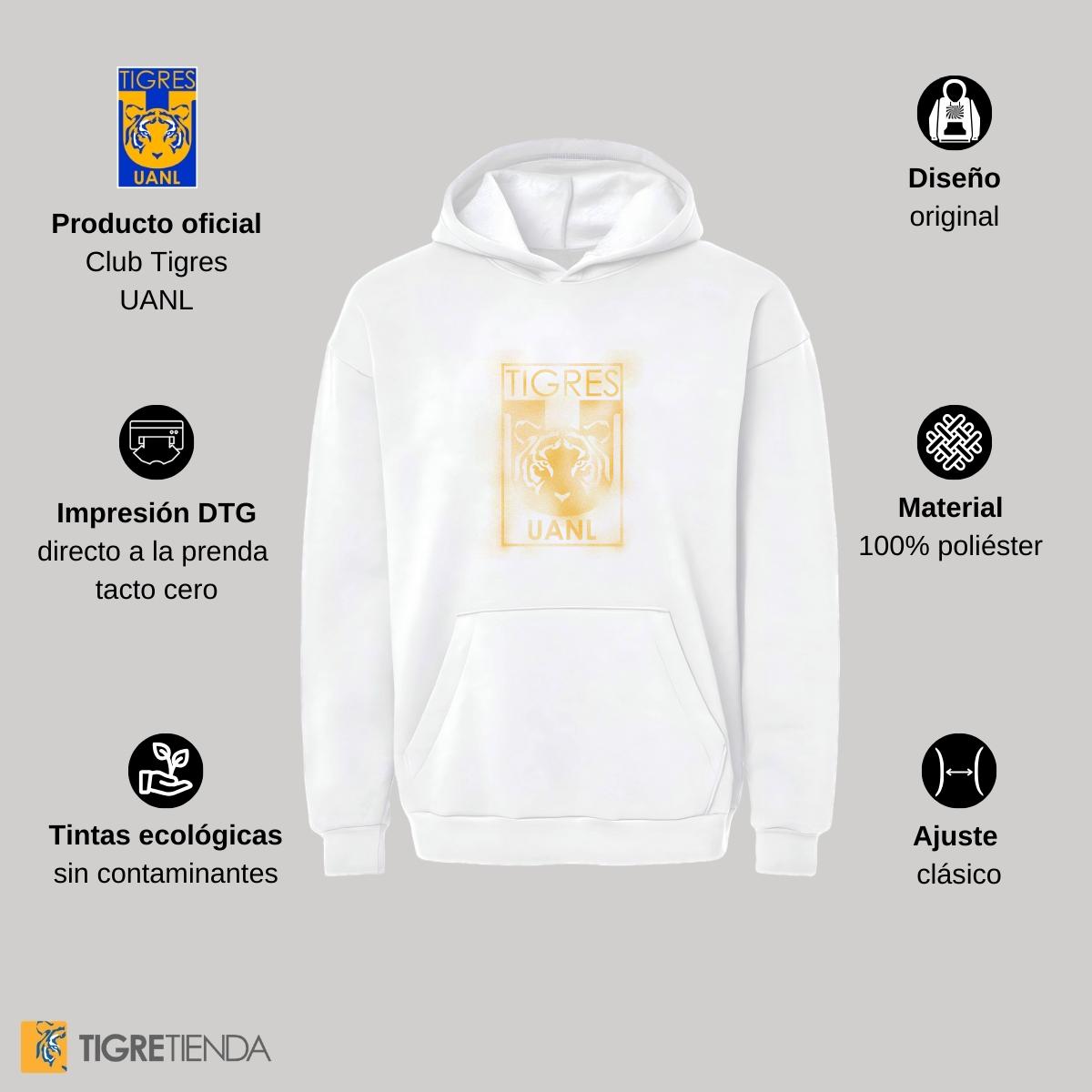 Sudadera Mujer Hoodie Pro Dry Tigres UANL Escudo difuminado