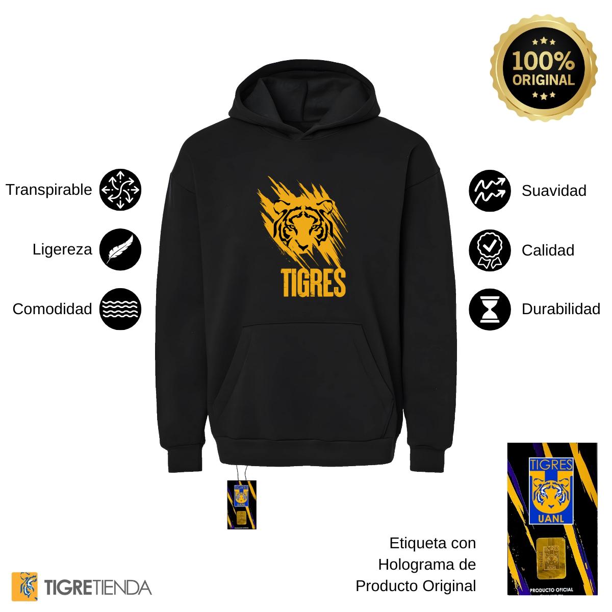 Sudadera Hombre Hoodie Pro Dry Tigres UANL Rostro