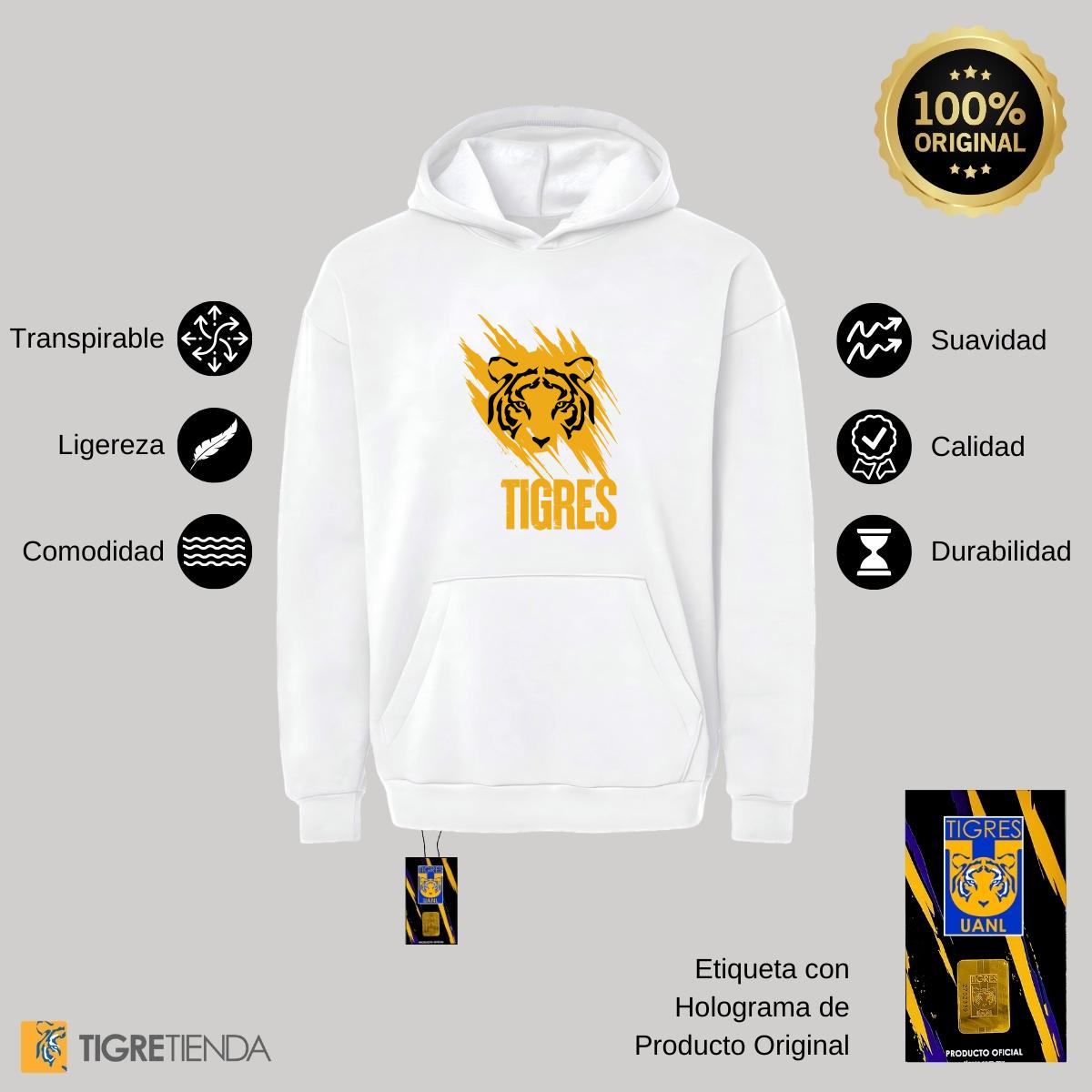 Sudadera Hombre Hoodie Pro Dry Tigres UANL Rostro