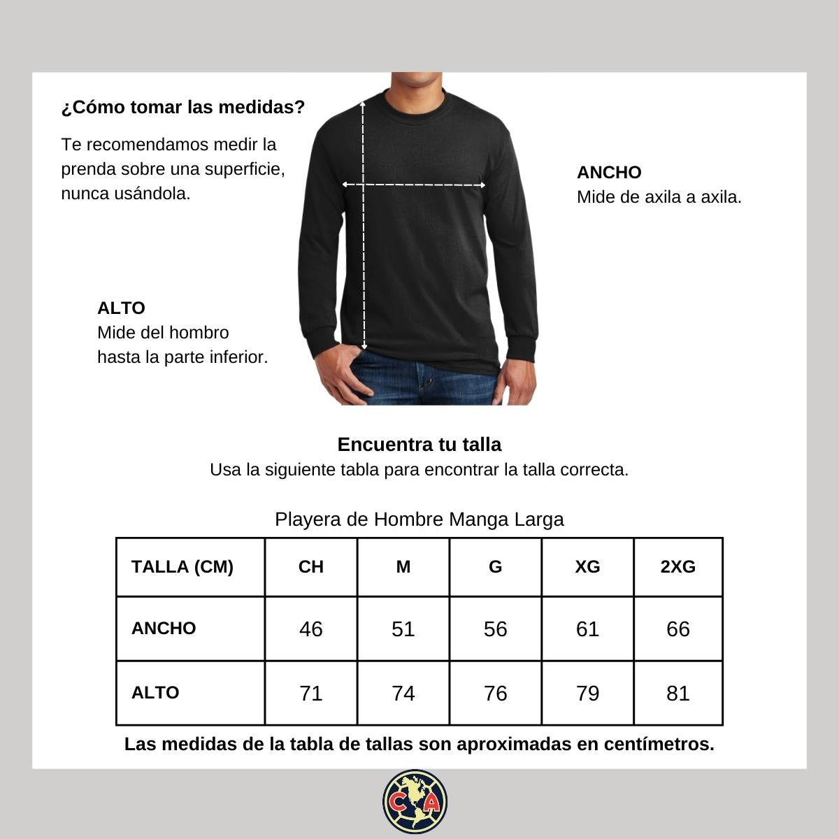 Playera Hombre América Manga Larga Siempre Águilas Cl 2023