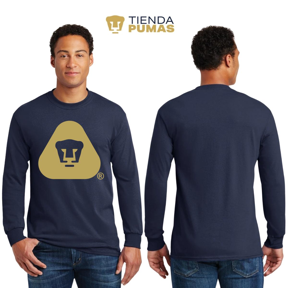 Playera Hombre Pumas UNAM Manga Larga Logo Triángulo