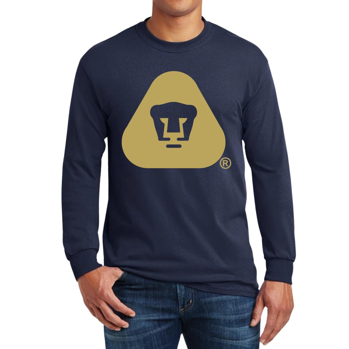 Playera Hombre Pumas UNAM Manga Larga Logo Triángulo