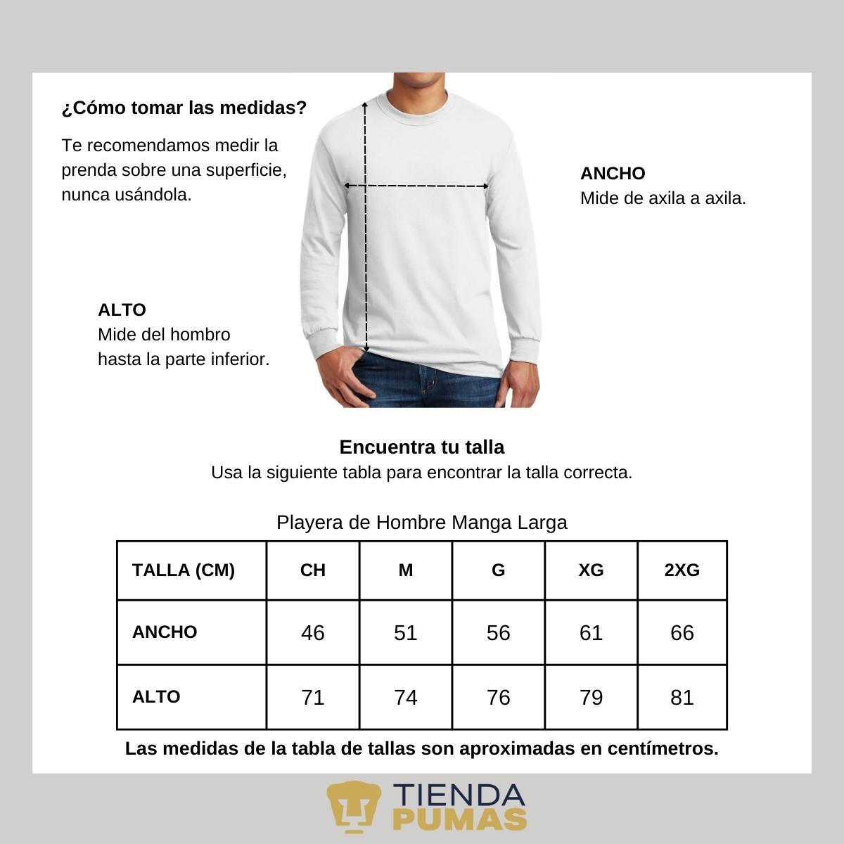 Playera Hombre Pumas UNAM Manga Larga Logo Triángulo