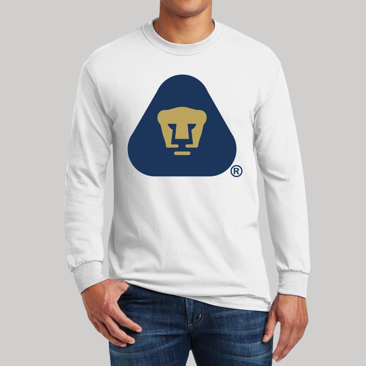 Playera Hombre Pumas UNAM Manga Larga Logo Triángulo