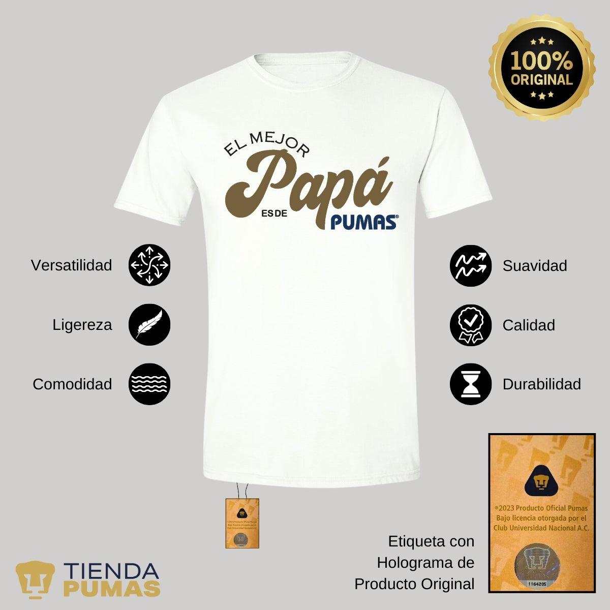 Playera Hombre Pumas UNAM Día Padre El mejor