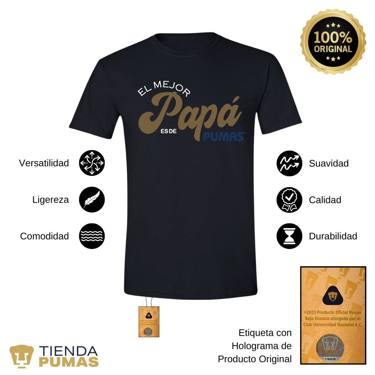 Playera Hombre Pumas UNAM Día Padre El mejor