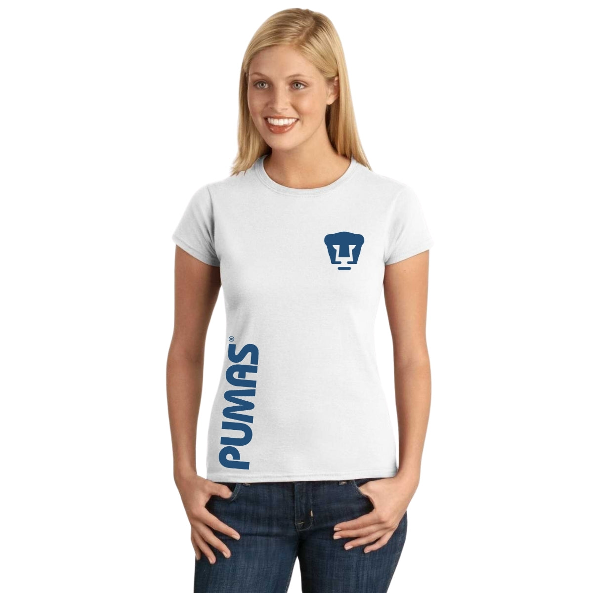 Playera Mujer Pumas UNAM Retro azul vinil