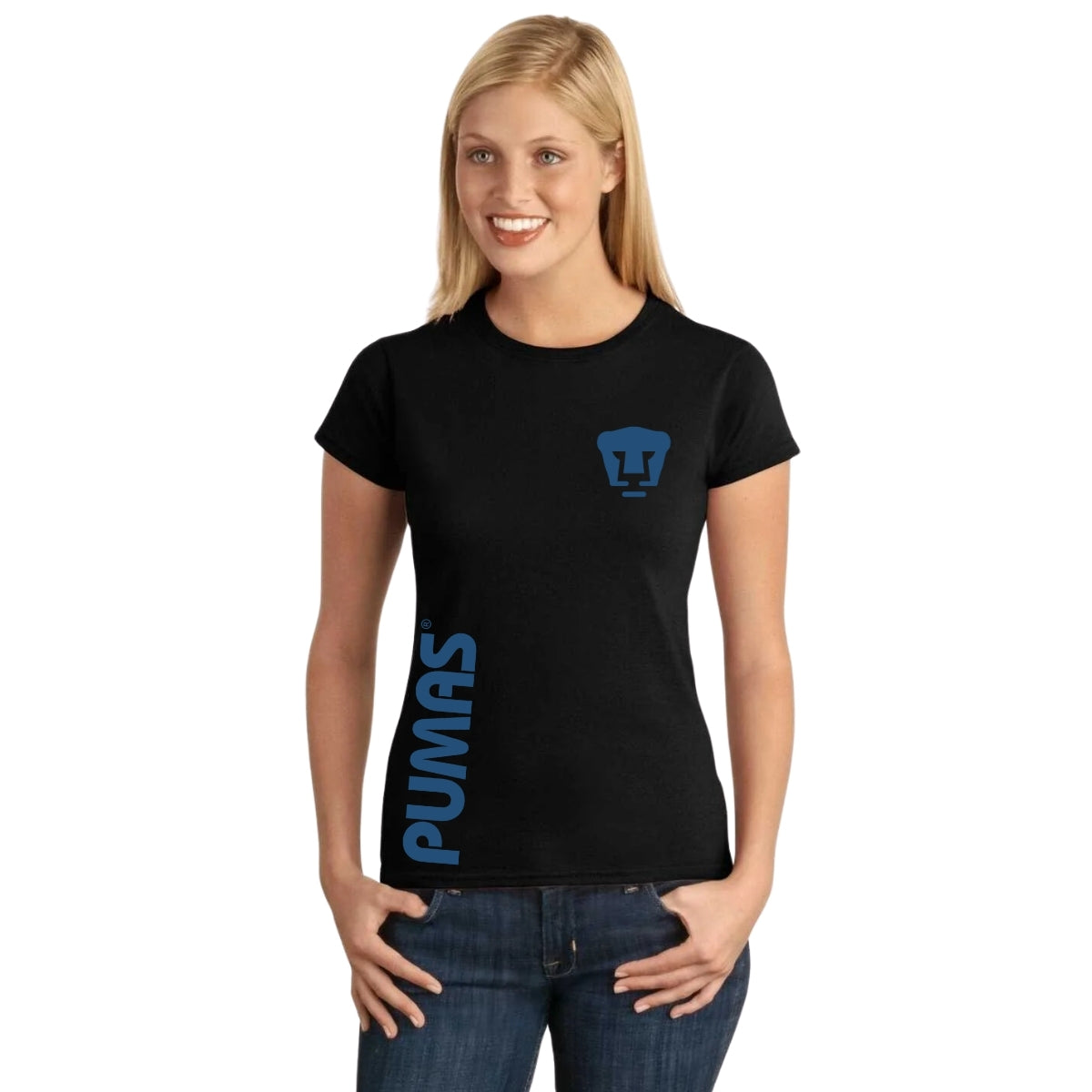 Playera Mujer Pumas UNAM Retro azul vinil