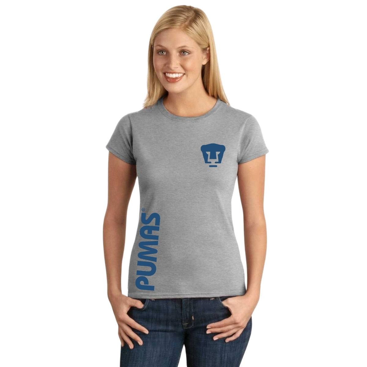 Playera Mujer Pumas UNAM Retro azul vinil