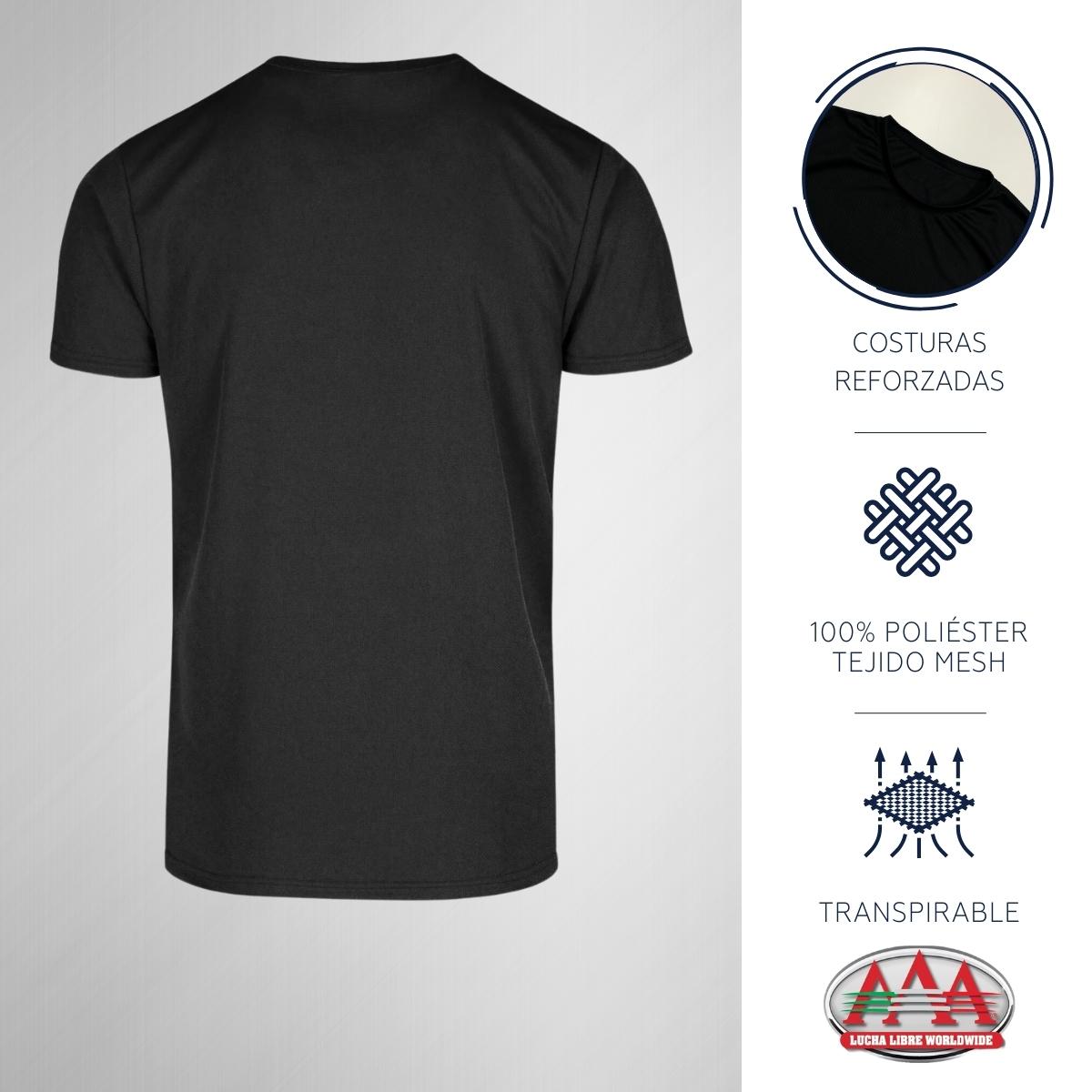 Playera Transpirable Hombre Lucha Libre AAA Estilo AAA Monocromático ...
