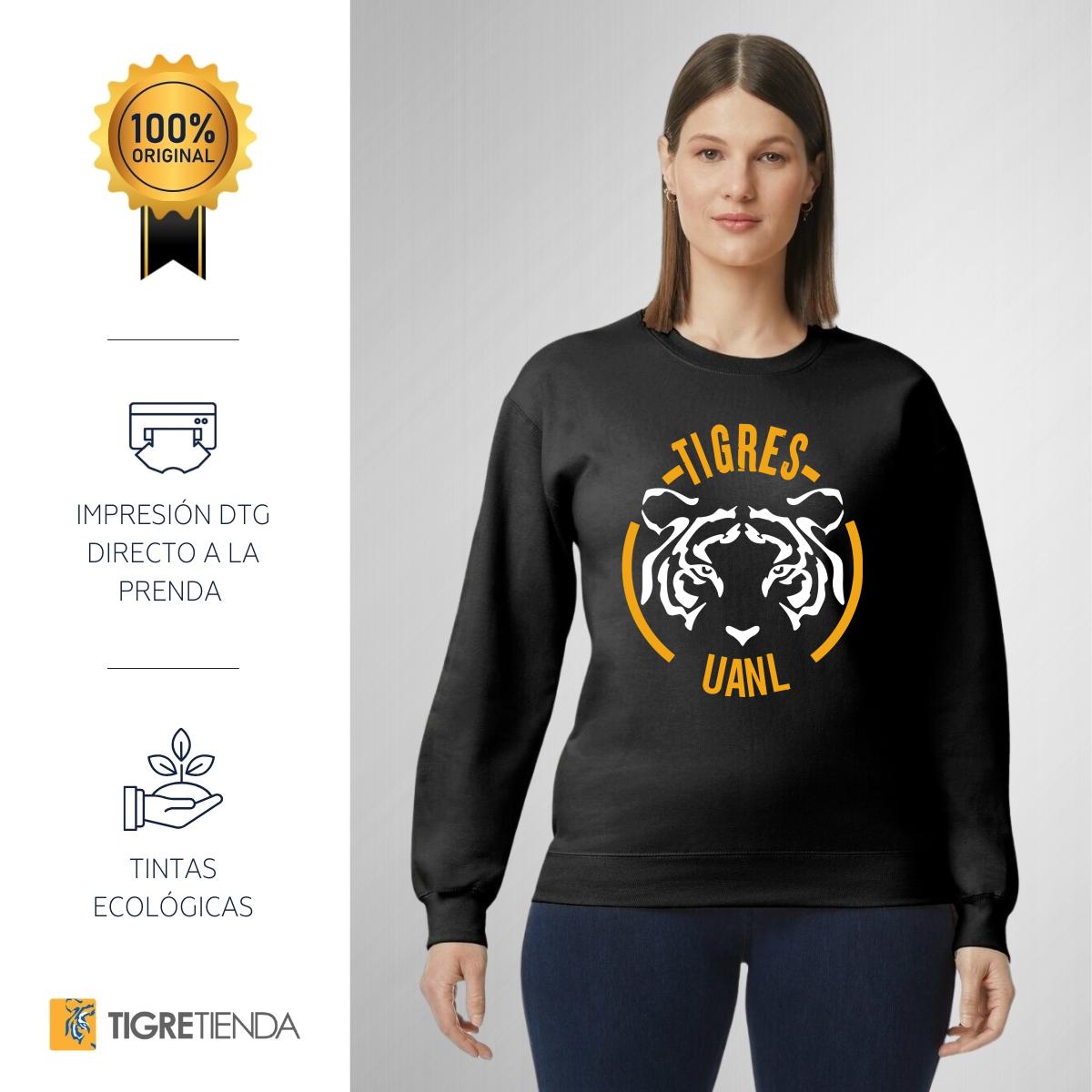 Sudadera Mujer Tigres UANL Rostro BYN