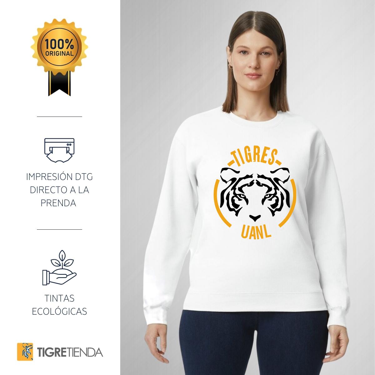Sudadera Mujer Tigres UANL Rostro BYN