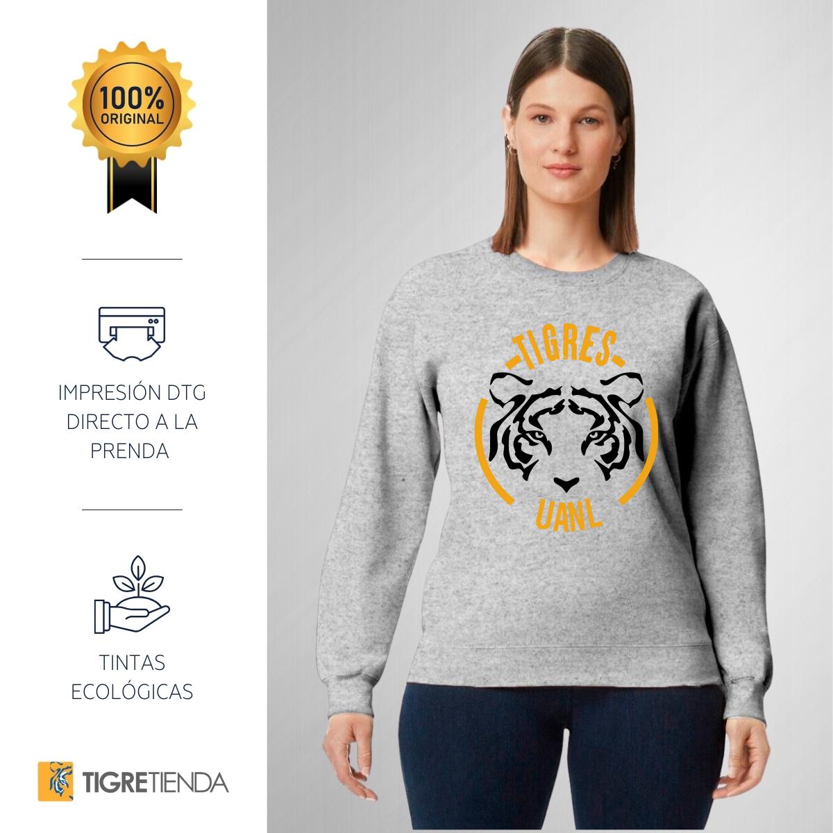 Sudadera Mujer Tigres UANL Rostro BYN