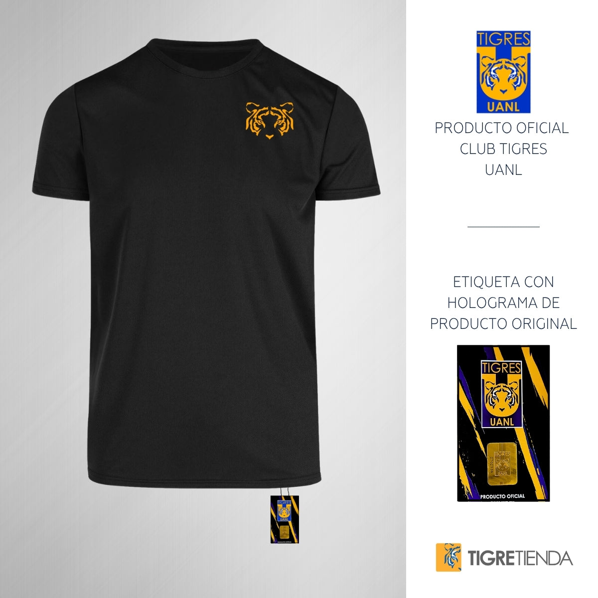 Playera Transpirable Hombre Tigres UANL Rostro Vinil