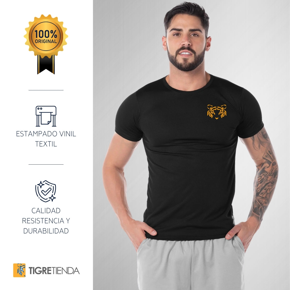 Playera Transpirable Hombre Tigres UANL Rostro U Vinil